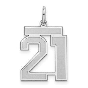 Sterling Silver, Jersey Collection, Medium Number 21 Pendant